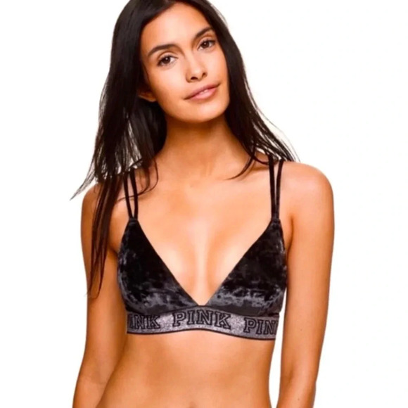 Victoria's Secret Pink Lurex Velvet Triangle Bra - Picture 1 of 6